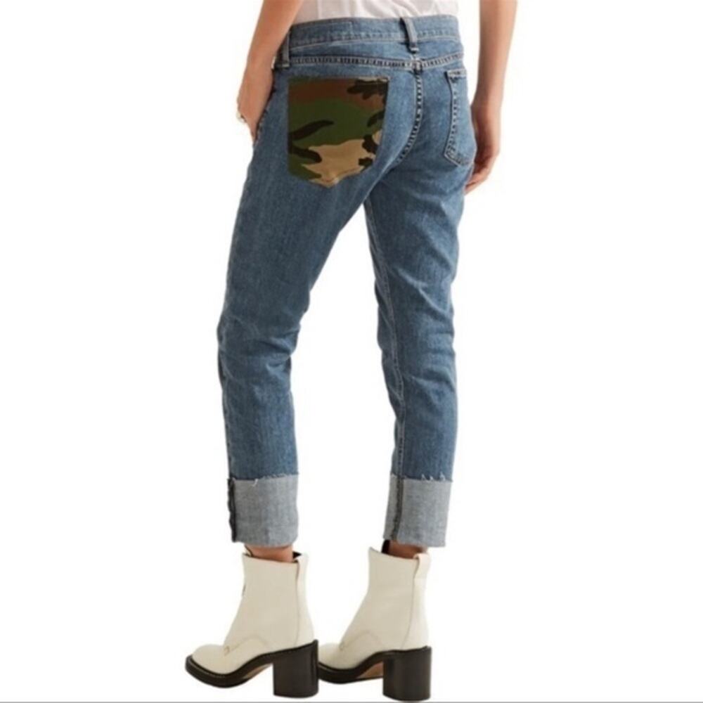 Rag & Bone DRE NEW Boyfriend Skinny Jeans Camo Pocket Detail Size 25